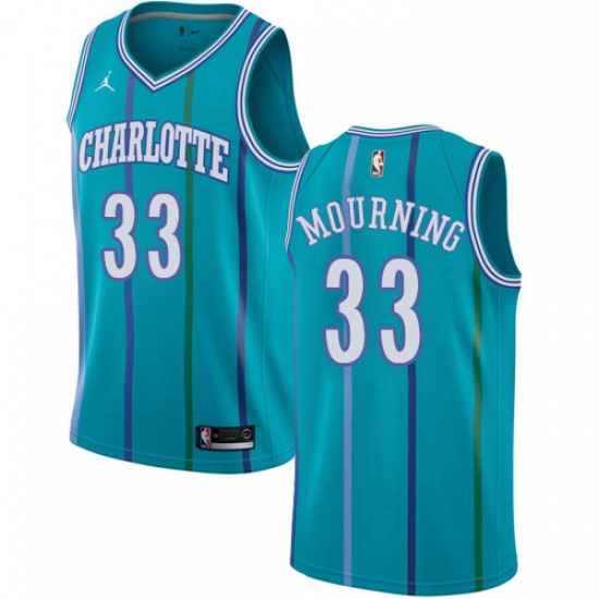 Womens Nike Jordan Charlotte Hornets 33 Alonzo Mourning Authenti