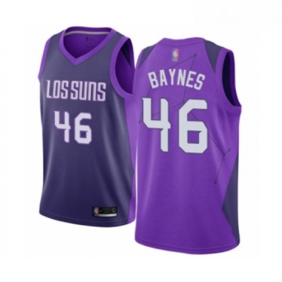 Womens Phoenix Suns 46 Aron Baynes Swingman Purple Basketball Jersey City Edition