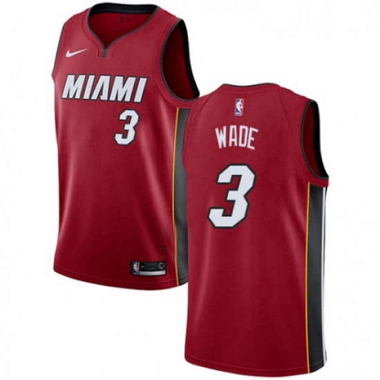 Womens Nike Miami Heat 3 Dwyane Wade Authentic Red NBA Jersey St