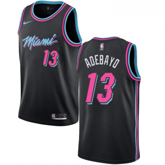Womens Nike Miami Heat 13 Edrice Adebayo Swingman Black NBA Jers
