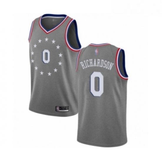 Womens Philadelphia 76ers 0 Josh Richardson Swingman Gray Basketball Jersey City Edition