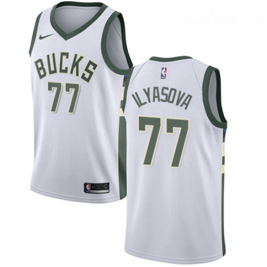 Womens Nike Milwaukee Bucks 77 Ersan Ilyasova Swingman White NBA Jersey Association Edition