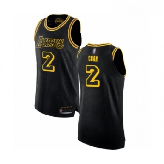 Womens Los Angeles Lakers 2 Quinn Cook Swingman Black Basketball Jersey City Edition