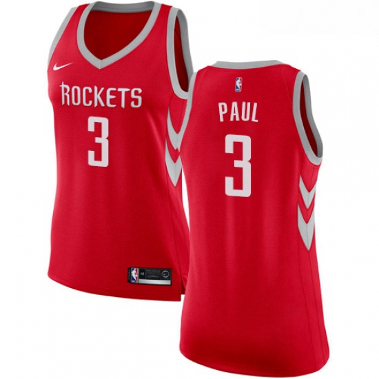 Womens Nike Houston Rockets 3 Chris Paul Authentic Red Road NBA 