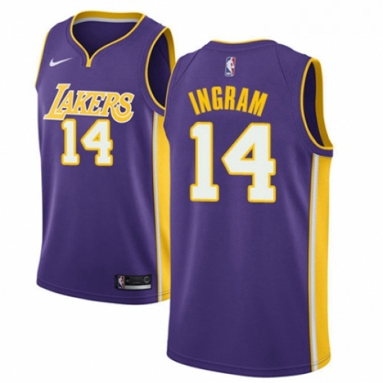 Womens Nike Los Angeles Lakers 14 Brandon Ingram Authentic Purple NBA Jersey Icon Edition