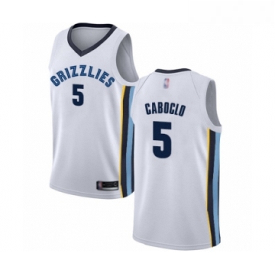 Womens Memphis Grizzlies 5 Bruno Caboclo Authentic White Basketball Jersey Association Edition