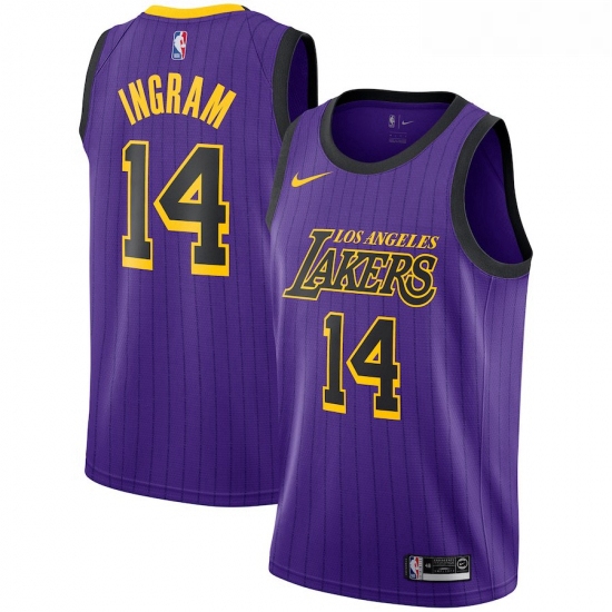 Womens Nike Los Angeles Lakers 14 Brandon Ingram Purple stripe NBA Jersey