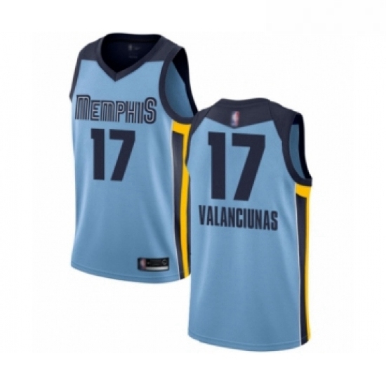 Womens Memphis Grizzlies 17 Jonas Valanciunas Authentic Light Blue Basketball Jersey Statement Editi