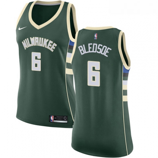 Womens Nike Milwaukee Bucks 6 Eric Bledsoe Swingman Green Road NBA Jersey Icon Edition