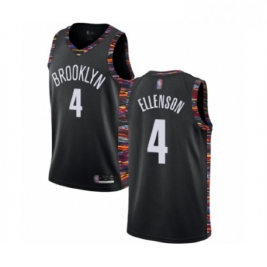 Womens Brooklyn Nets 4 Henry Ellenson Swingman Black Basketball Jersey 2018 19 City Edition