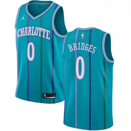 Womens Nike Jordan Charlotte Hornets 0 Miles Bridges Swingman Aqua Hardwood Classics NBA Jersey