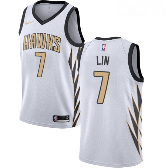 Womens Nike Atlanta Hawks 7 Jeremy Lin Swingman White NBA Jersey City Edition