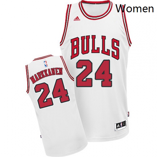 Womens Adidas Chicago Bulls 24 Lauri Markkanen Authentic White Home NBA Jersey