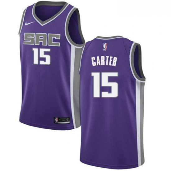 Womens Nike Sacramento Kings 15 Vince Carter Swingman Purple Road NBA Jersey Icon Edition