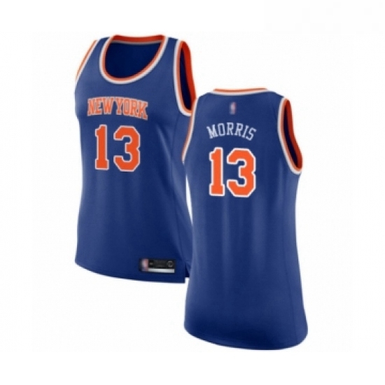 Womens New York Knicks 13 Marcus Morris Swingman Royal Blue Basketball Jersey Icon Edition