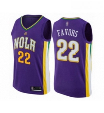 Womens New Orleans Pelicans 22 Derrick Favors Swingman Purple Basketball Jersey City Edition