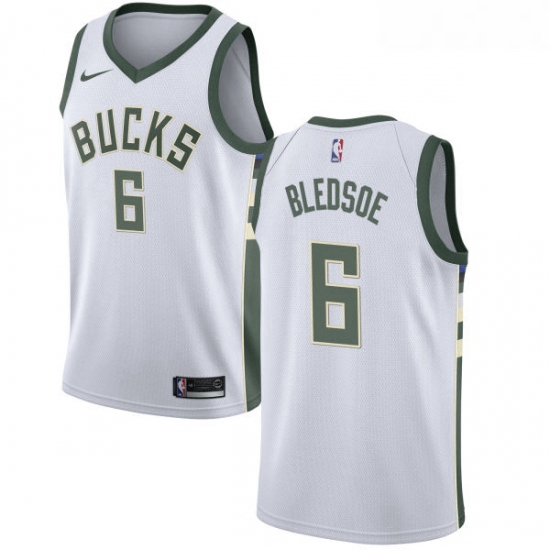 Womens Nike Milwaukee Bucks 6 Eric Bledsoe Authentic White Home NBA Jersey Association Edition