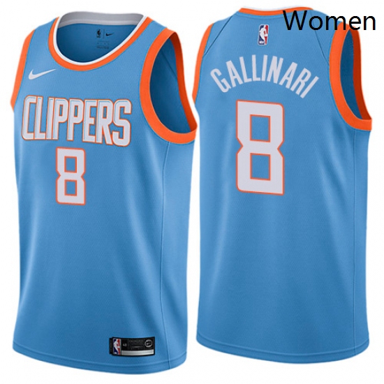 Womens Nike Los Angeles Clippers 8 Danilo Gallinari Swingman Blue NBA Jersey City Edition