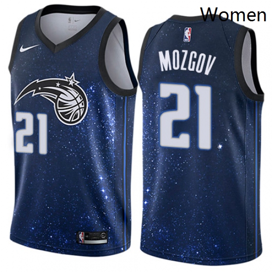 Womens Nike Orlando Magic 21 Timofey Mozgov Swingman Blue NBA Jersey City Edition