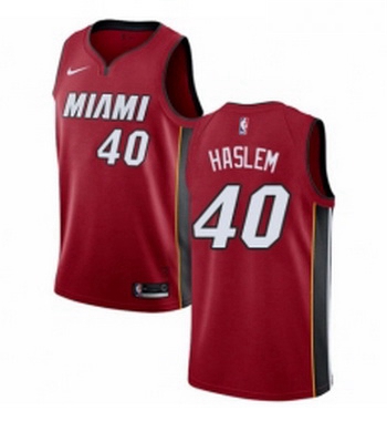 Womens Nike Miami Heat 40 Udonis Haslem Authentic Red NBA Jersey Statement Edition