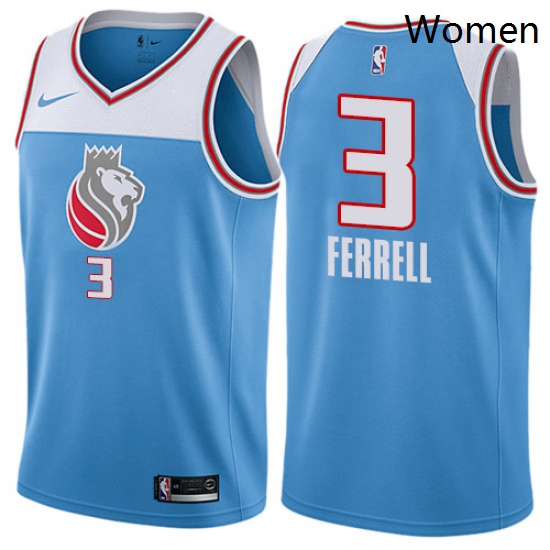 Womens Nike Sacramento Kings 3 Yogi Ferrell Swingman Blue NBA Jersey City Edition