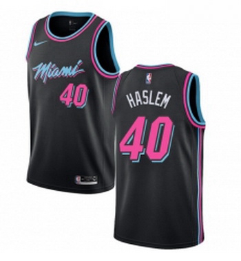 Womens Nike Miami Heat 40 Udonis Haslem Swingman Black NBA Jersey City Edition