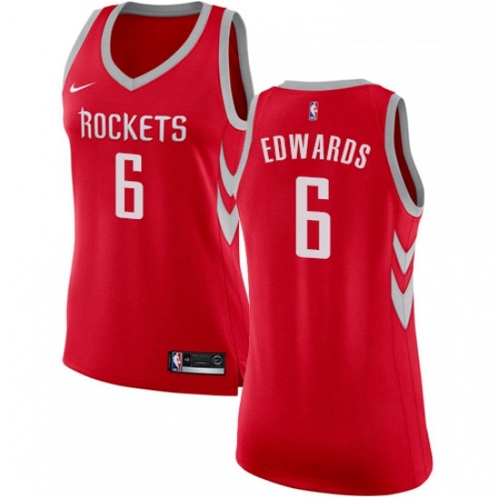 Womens Nike Houston Rockets 6 Vincent Edwards Swingman Red NBA Jersey Icon Edition