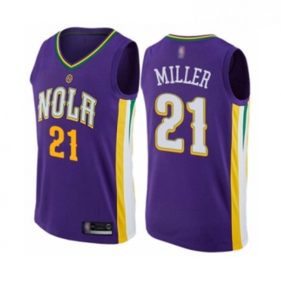 Womens New Orleans Pelicans 21 Darius Miller Swingman Purple Basketball Jersey City Edition