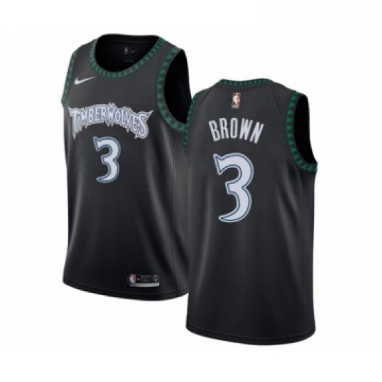 Womens Nike Minnesota Timberwolves 3 Anthony Brown Swingman Black Hardwood Classics Jersey