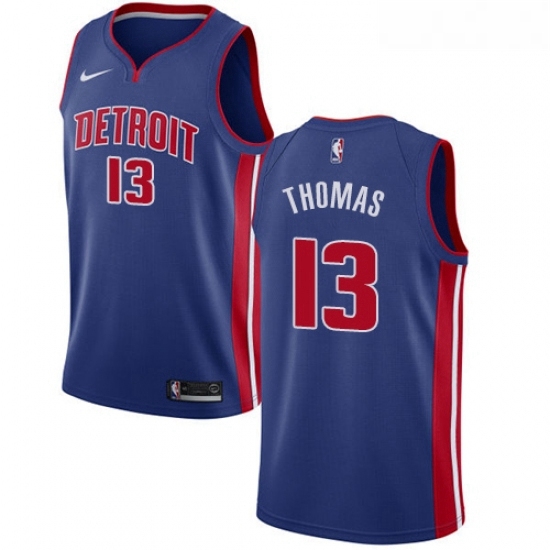 Womens Nike Detroit Pistons 13 Khyri Thomas Swingman Royal Blue NBA Jersey Icon Edition