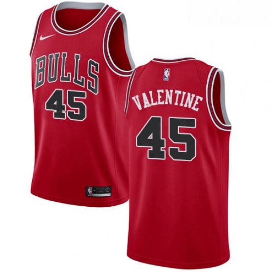 Womens Nike Chicago Bulls 45 Denzel Valentine Swingman Red Road NBA Jersey Icon Edition