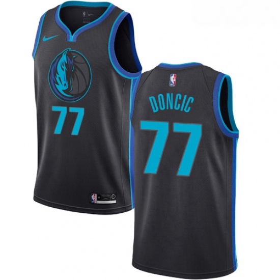 Womens Nike Dallas Mavericks 77 Luka Doncic Swingman Charcoal NBA Jersey City Edition