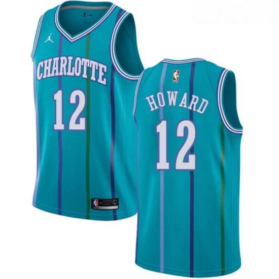 Womens Nike Jordan Charlotte Hornets 12 Dwight Howard Authentic Aqua Hardwood Classics NBA Jersey