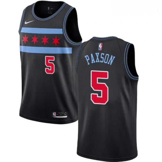 Womens Nike Chicago Bulls 5 John Paxson Swingman Black NBA Jersey City Edition