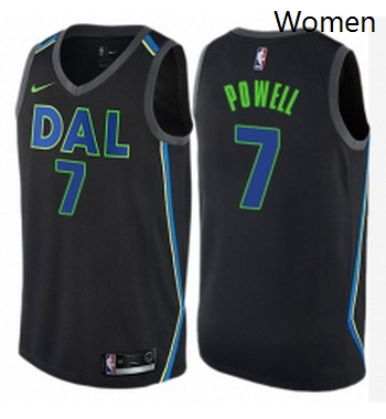 Womens Nike Dallas Mavericks 7 Dwight Powell Swingman Black NBA Jersey City Edition