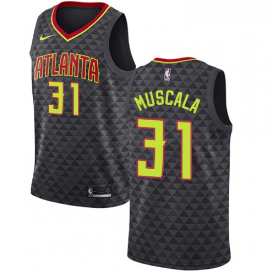 Womens Nike Atlanta Hawks 31 Mike Muscala Swingman Black Road NBA Jersey Icon Edition