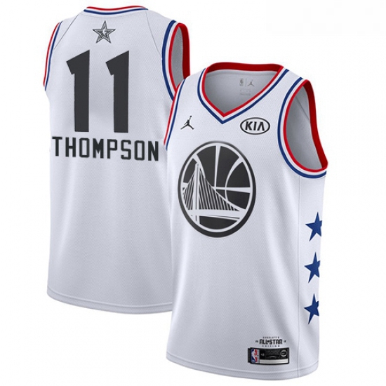 Womens Nike Golden State Warriors 11 Klay Thompson White NBA Jordan Swingman 2019 All Star Game Jers