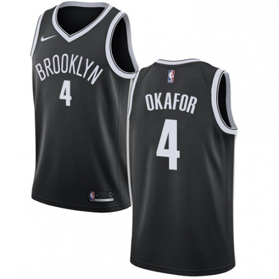 Womens Nike Brooklyn Nets 4 Jahlil Okafor Swingman Black Road NBA Jersey Icon Edition