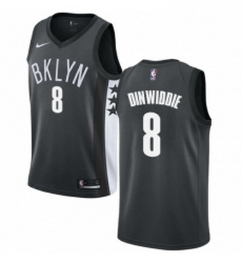 Womens Nike Brooklyn Nets 8 Spencer Dinwiddie Swingman Gray NBA Jersey Statement Edition