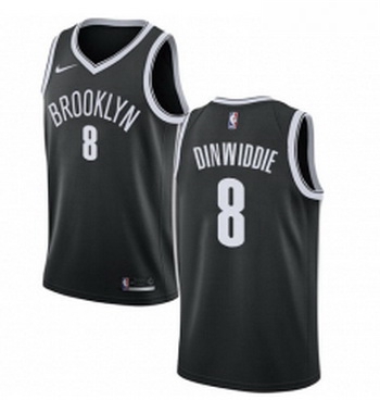 Womens Nike Brooklyn Nets 8 Spencer Dinwiddie Swingman Black NBA Jersey Icon Edition