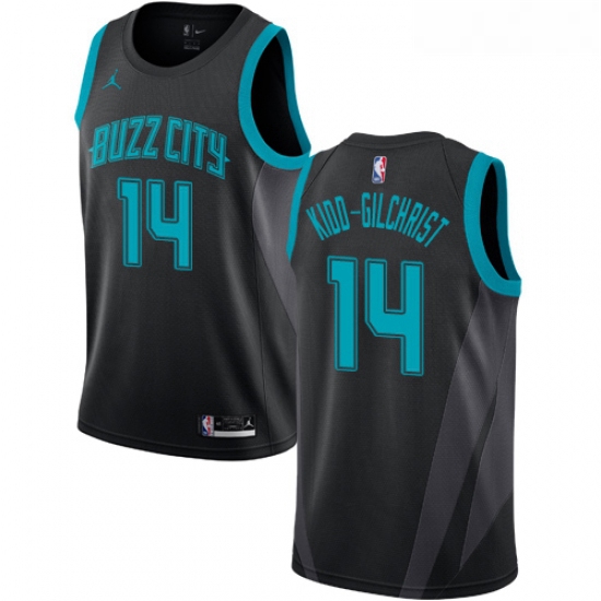 Womens Nike Jordan Charlotte Hornets 14 Michael Kidd Gilchrist Swingman Black NBA Jersey 2018 19 Cit