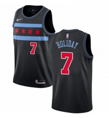 Womens Nike Chicago Bulls 7 Justin Holiday Swingman Black NBA Jersey City Edition