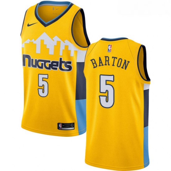 Womens Nike Denver Nuggets 5 Will Barton Swingman Gold Alternate NBA Jersey Statement Edition