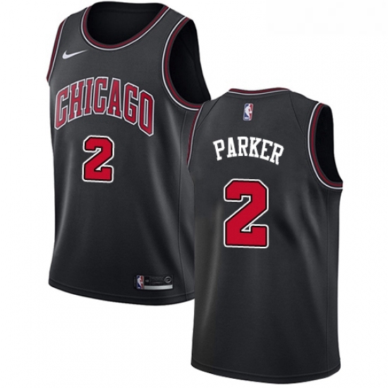 Womens Nike Chicago Bulls 2 Jabari Parker Swingman Black NBA Jersey Statement Edition