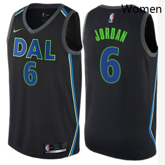 Womens Nike Dallas Mavericks 6 DeAndre Jordan Swingman Black NBA Jersey City Edition