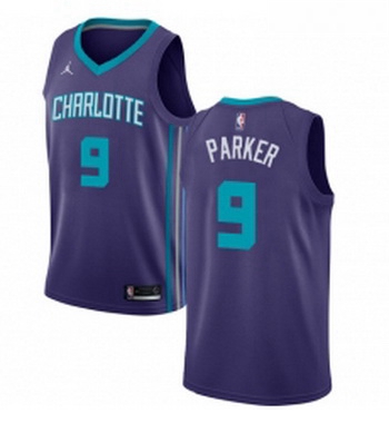 Womens Nike Jordan Charlotte Hornets 9 Tony Parker Swingman Purple NBA Jersey Statement Edition