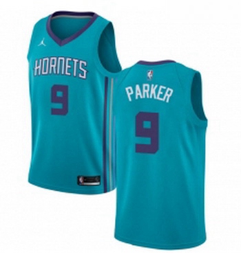 Womens Nike Jordan Charlotte Hornets 9 Tony Parker Swingman Teal NBA Jersey Icon Edition