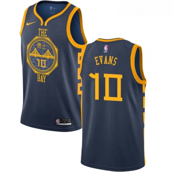 Womens Nike Golden State Warriors 10 Jacob Evans Swingman Navy Blue NBA Jersey City Edition