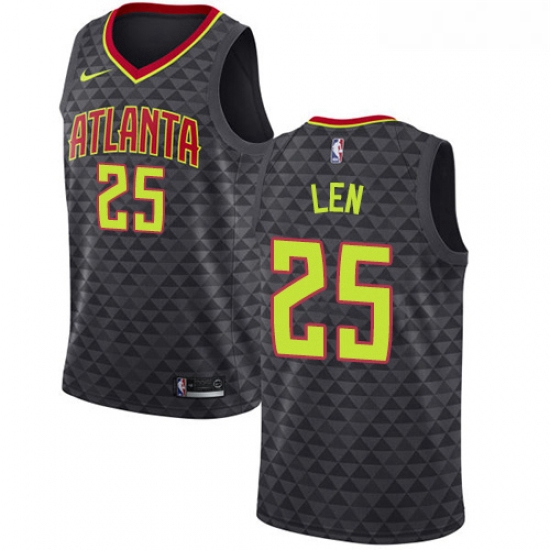 Womens Nike Atlanta Hawks 25 Alex Len Swingman Black NBA Jersey Icon Edition