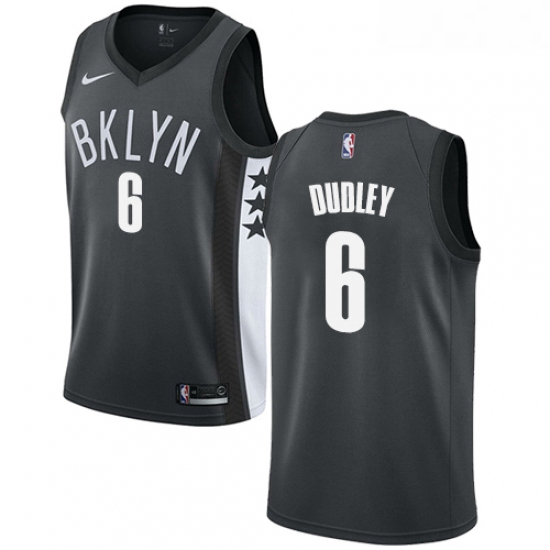 Womens Nike Brooklyn Nets 6 Jared Dudley Swingman Gray NBA Jersey Statement Edition